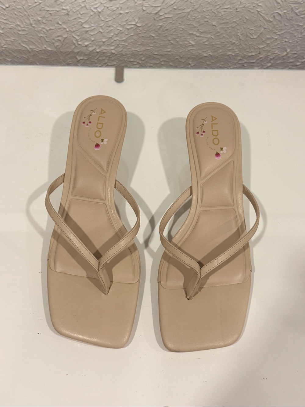 ALDO Jump Kitten Heeled Thong Sandal Sandals Beige